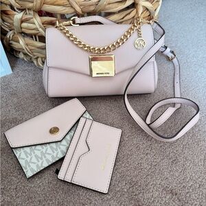 NWOT Michael Kors Women's Lita Crossbody Bag with Card Wallet Set Bundle